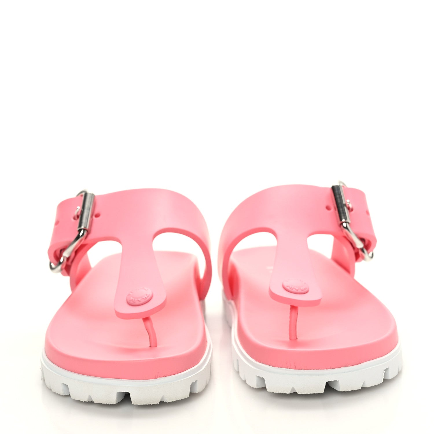 Prada EVA Rubber Buckled Lug Sole 20mm Thong Sandals 36 Begonia 2 of 7