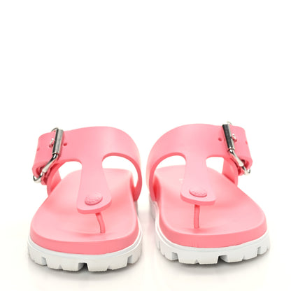 Prada EVA Rubber Buckled Lug Sole 20mm Thong Sandals 36 Begonia 2 of 7