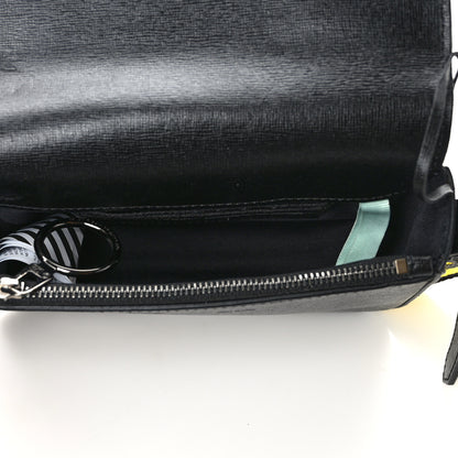 Off-White Saffiano Striped Mini Diag Binder Clip Bag Black White Yellow 5 of 10
