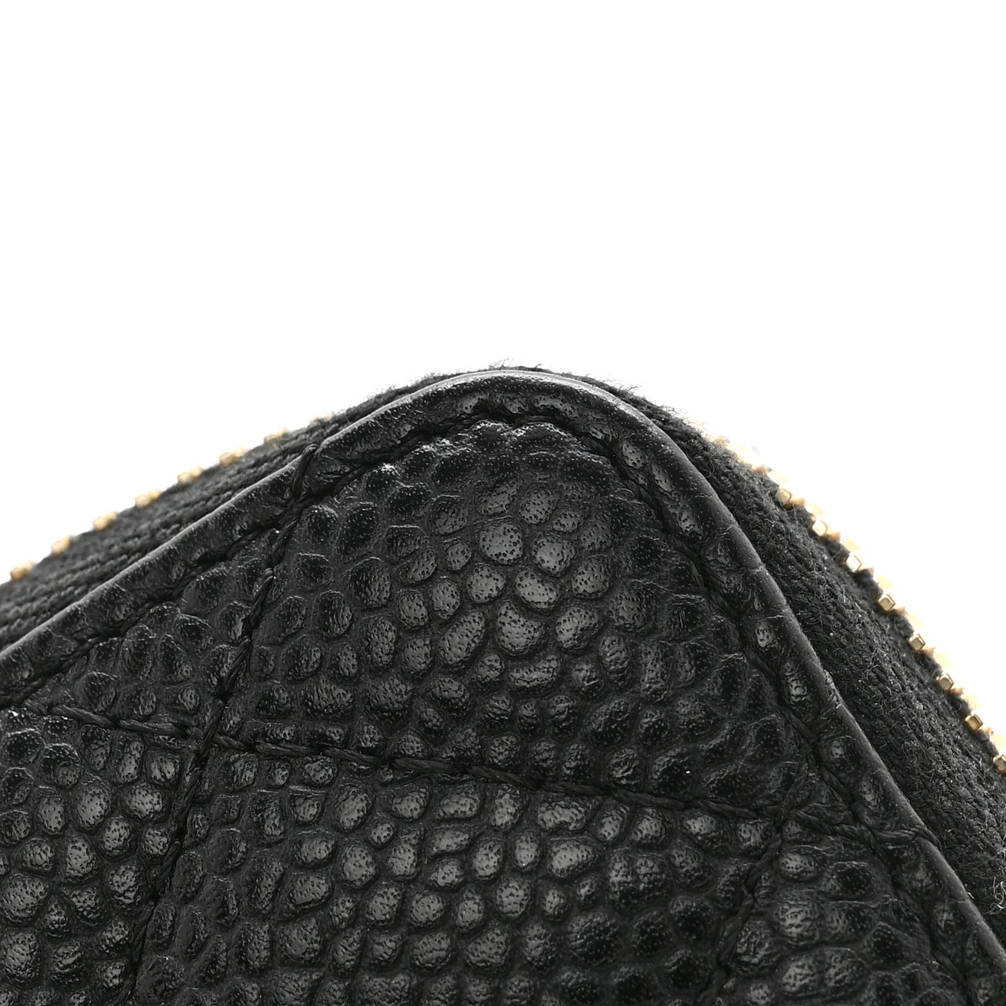 Caviar Quilted Zip Coin Purse Black