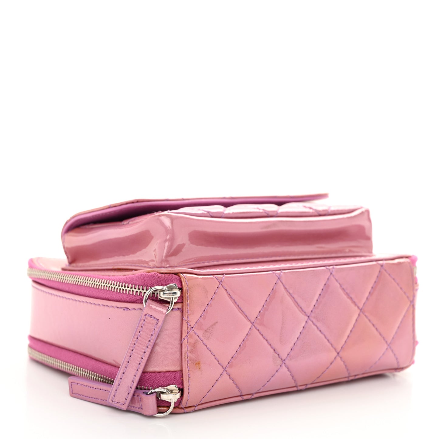 Patent Quilted Small Pocket Box Camera Case Purple
