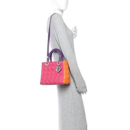 Christian Dior Lambskin Cannage Medium Tri-Color Lady Dior Pink 2 of 11