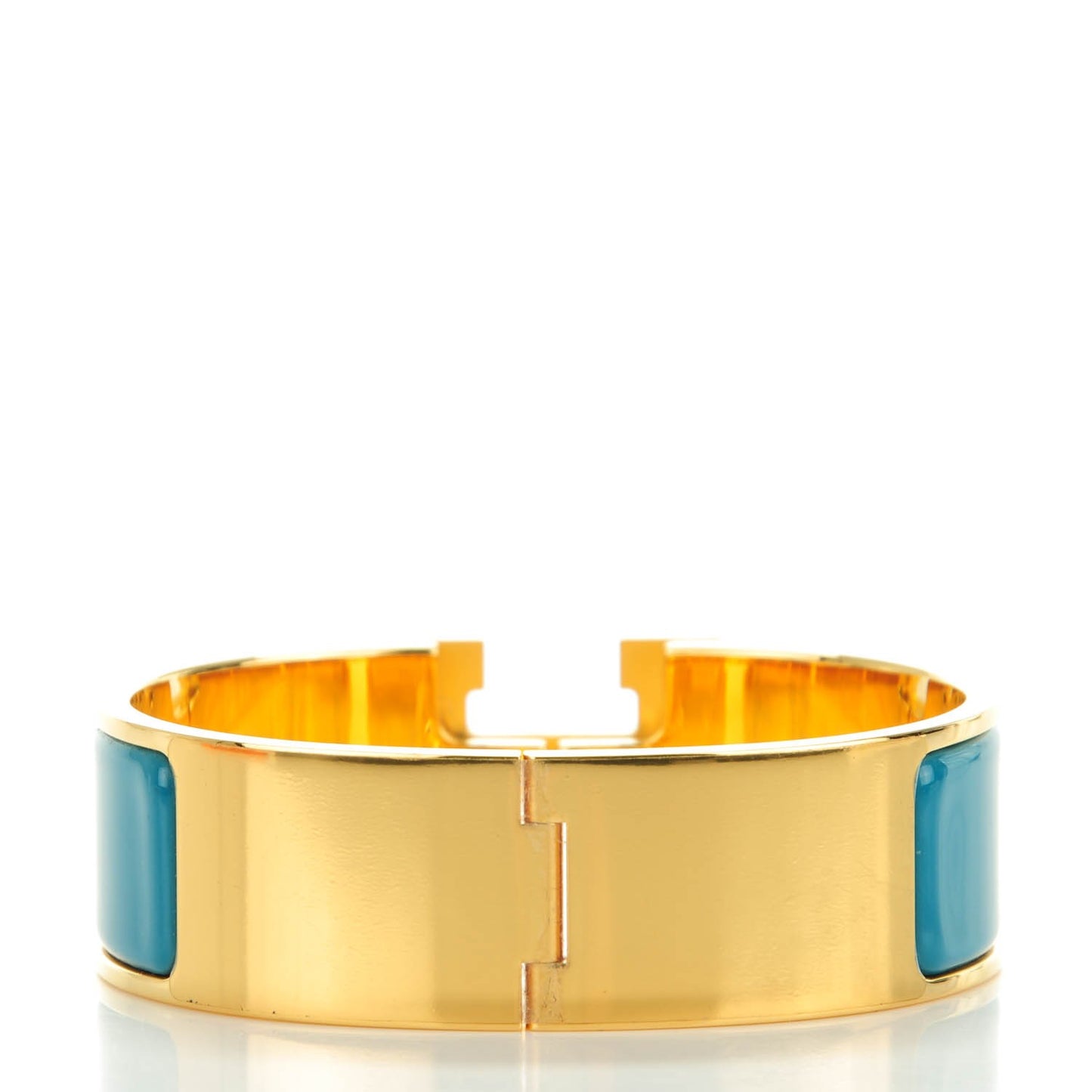 Enamel Wide Clic Clac H Bracelet GM Bleu Indien