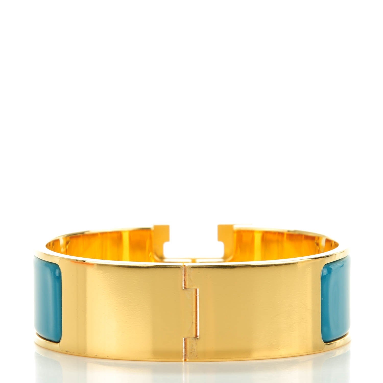 Hermes Enamel Wide Clic Clac H Bracelet GM Bleu Indien 3 of 5