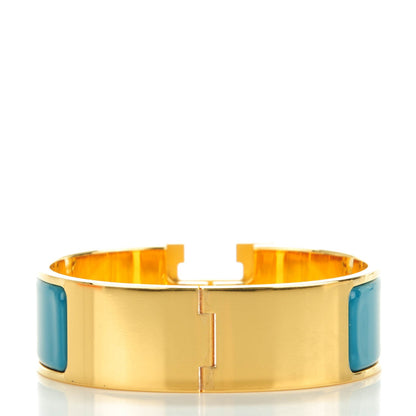Hermes Enamel Wide Clic Clac H Bracelet GM Bleu Indien 3 of 5