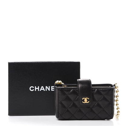 Chanel Calfskin Quilted Pearl Chain Love Symbols Mini Bag Black 11 of 11
