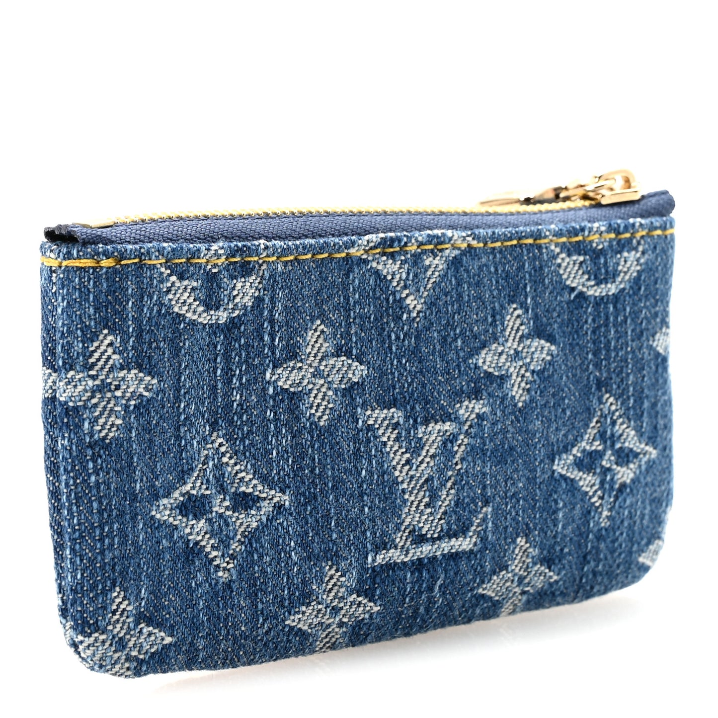 LV X TM Monogram Denim Cerises Key Pouch Blue