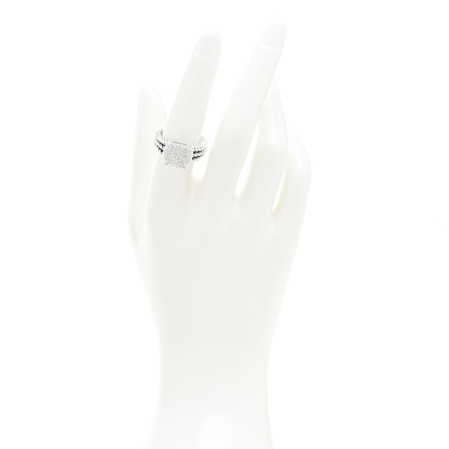 Sterling Silver Diamond 10mm Petite Wheaton Ring 54 7