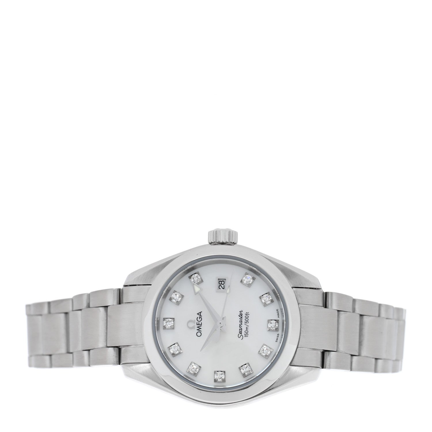 Omega Stainless Steel Diamond Mother of Pearl 29mm Seamaster Aqua Terra Automatic Watch 2563.75.00 2 of 5