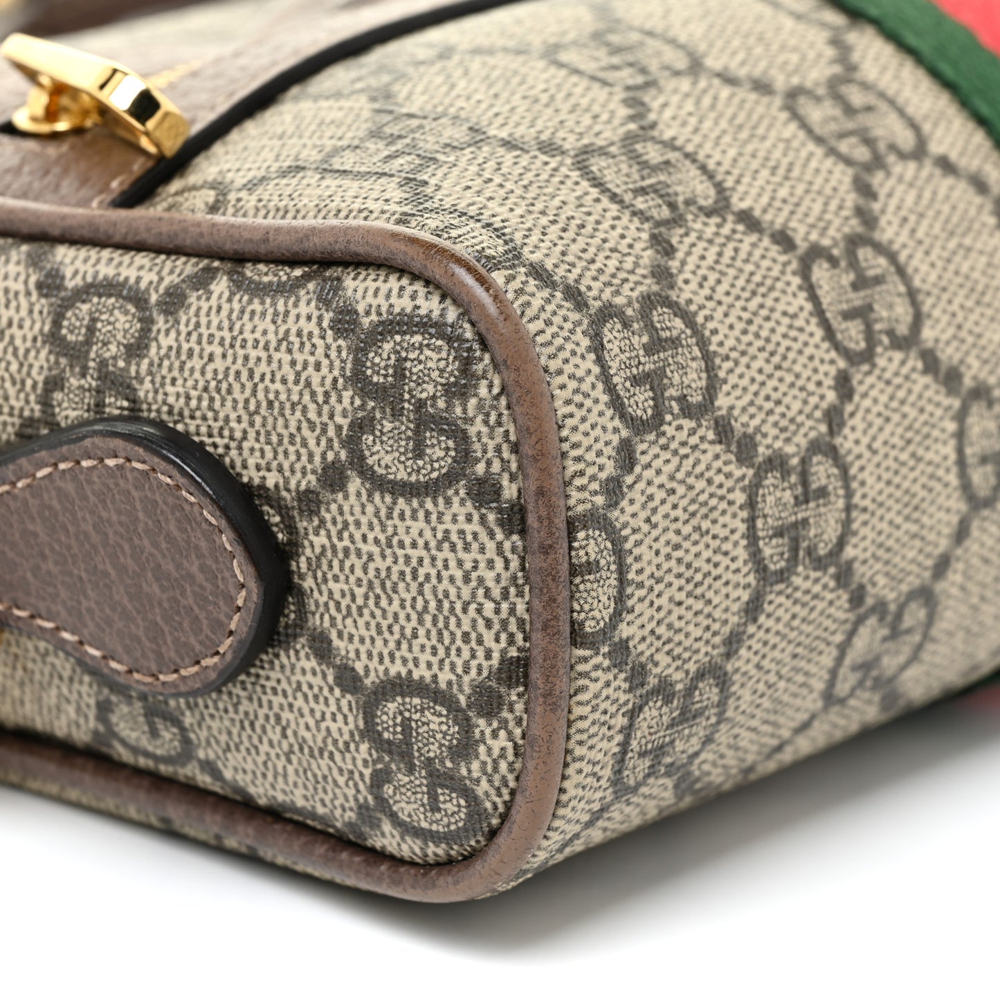 GG Supreme Monogram Web Mini Ophidia Shoulder Bag Brown