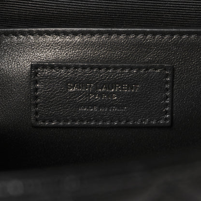 Saint Laurent Grain De Poudre Textured Mixed Matelasse Triquilt Medium Monogram Monochrome Satchel Black 6 of 9
