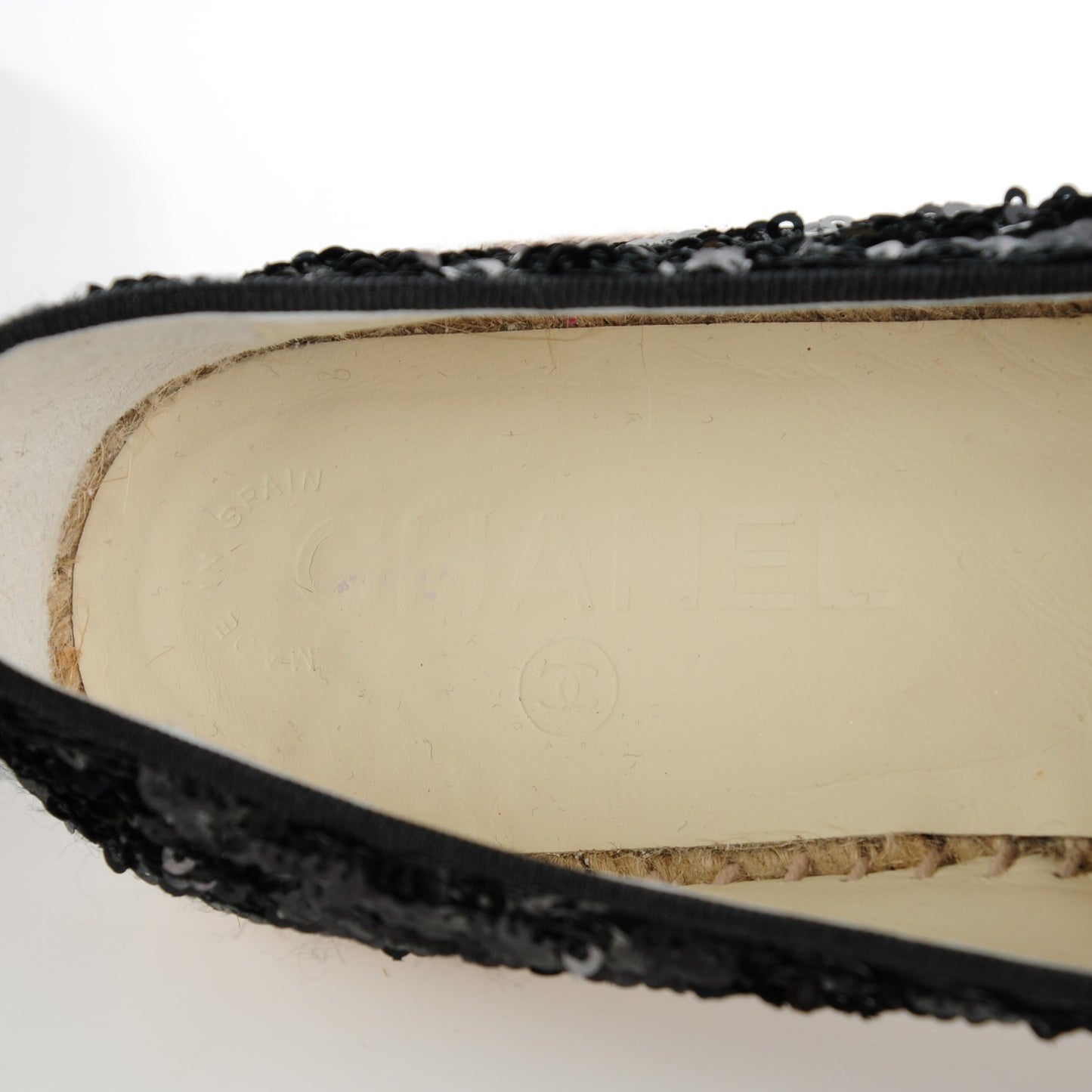 Patent Sequin CC Espadrilles 37 Black
