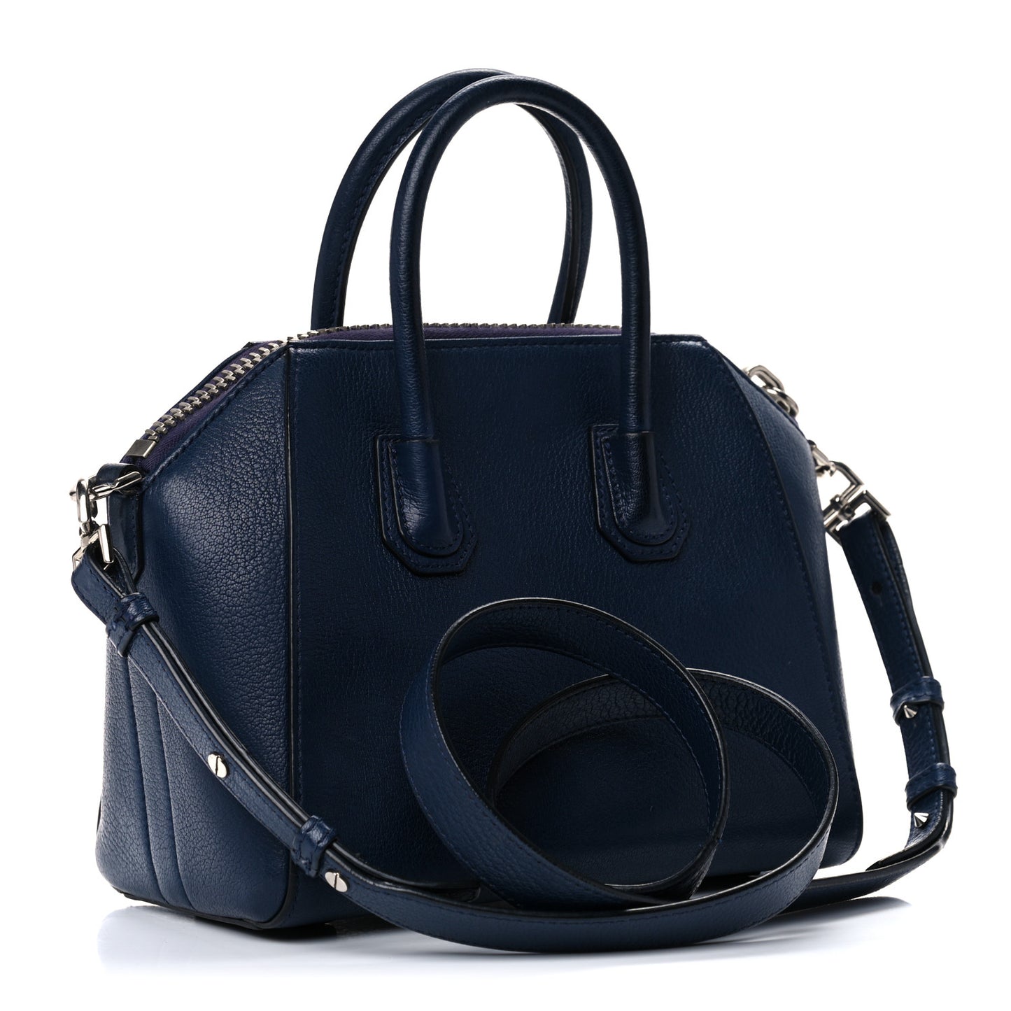 Sugar Goatskin Mini Antigona Navy