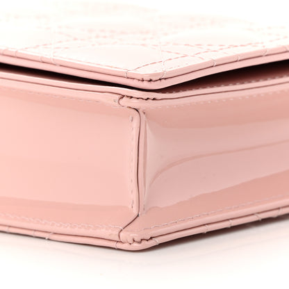 Christian Dior Patent Cannage Lady Dior Convertible Clutch Light Pink 12 of 13