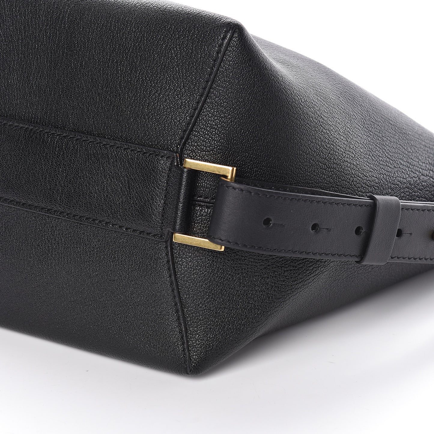 Grained Calfskin GV Bucket Bag Black