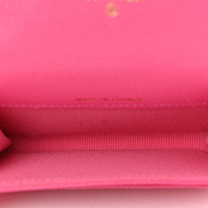 Chanel Caviar Quilted Flap Card Holder Wallet Pink 5 of 9