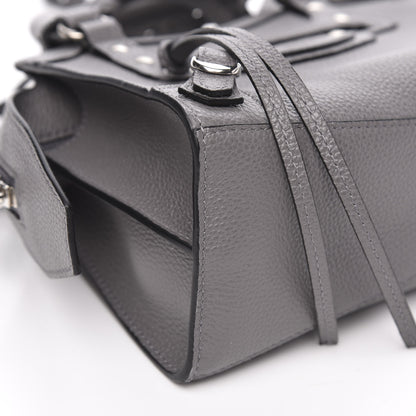 Balenciaga Grained Calfskin Neo Classic Silver Hardware Mini City Dark Grey 9 of 11