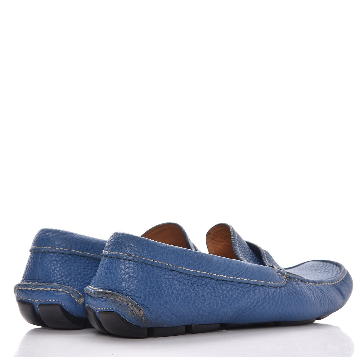 Prada Vitello Daino Loafers 8 Cobalto 4 of 15