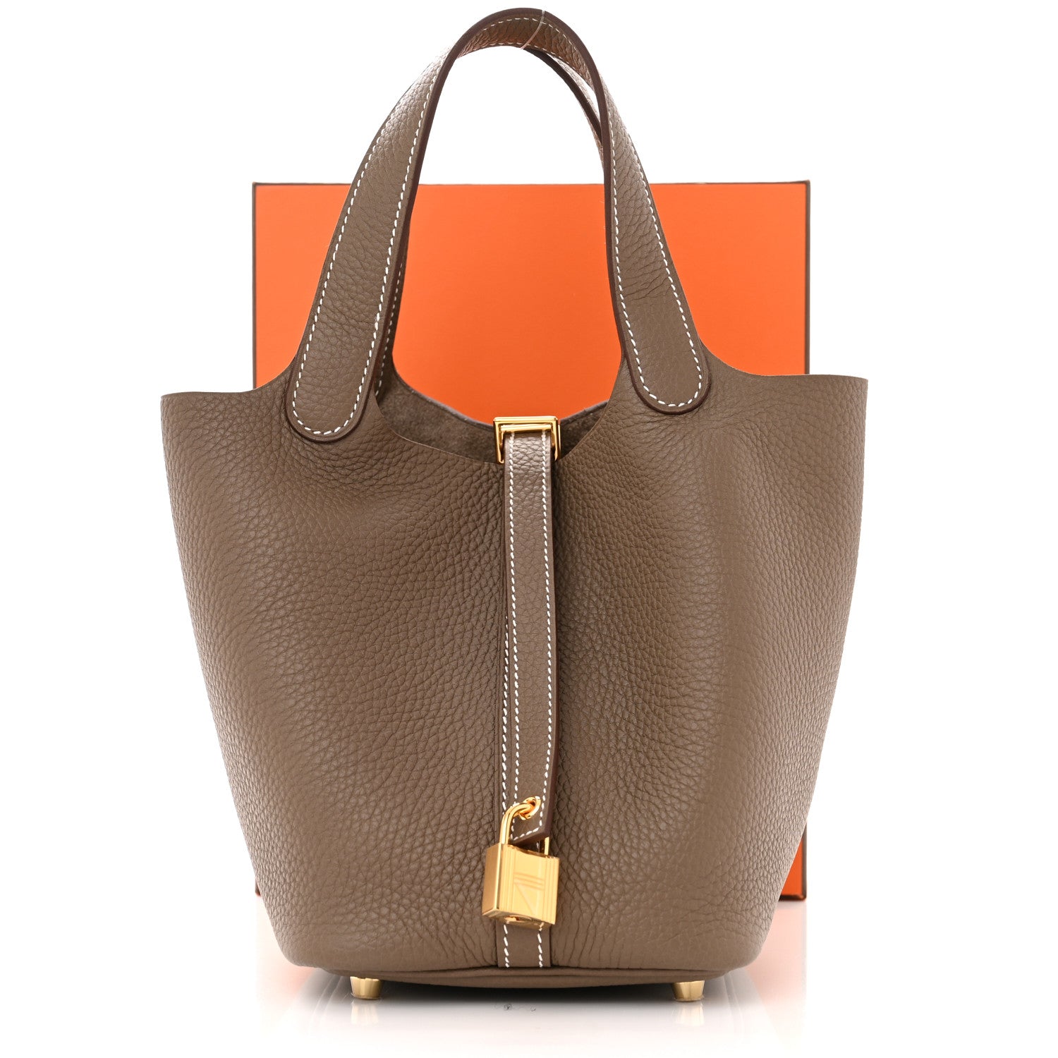 Hermes Taurillon Clemence Picotin Lock 18 PM Etoupe 11 of 11