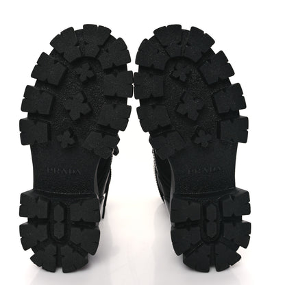 Prada Spazzolato Rois Re-Nylon Metal Triangle Logo Monolith Pouch Pocket 55mm Boots 36.5 Black 5 of 8