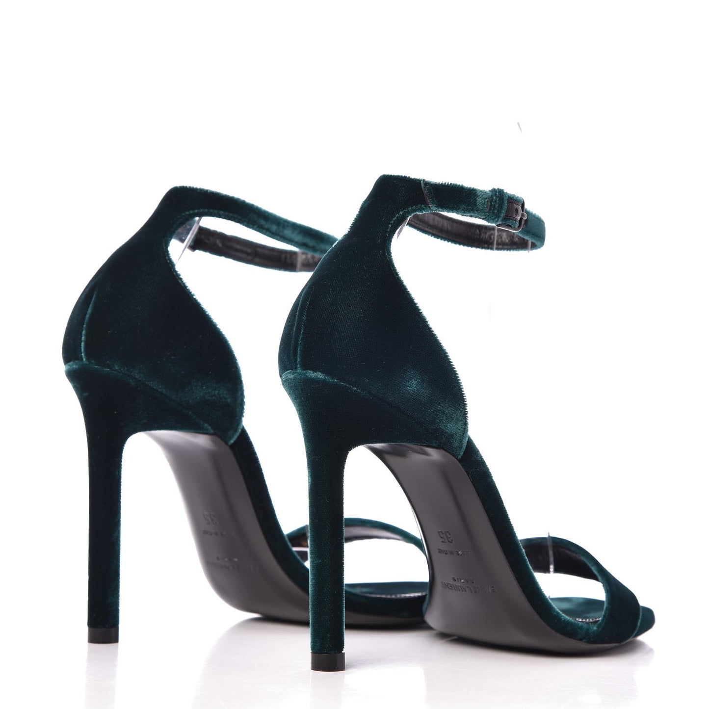Velvet Amber 105 Ankle Strap Sandals 35 Malachite