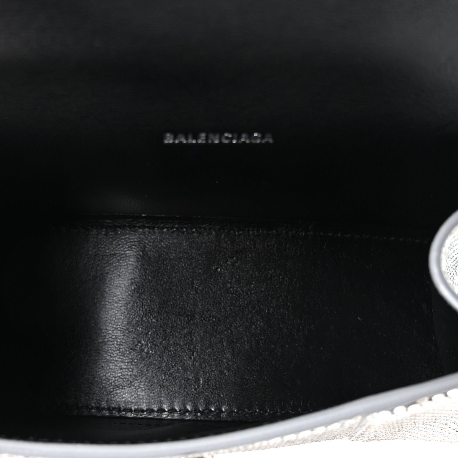 Balenciaga Strass Suede Hourglass Top Handle Bag XS Smoke Grey Crystal 5 of 9