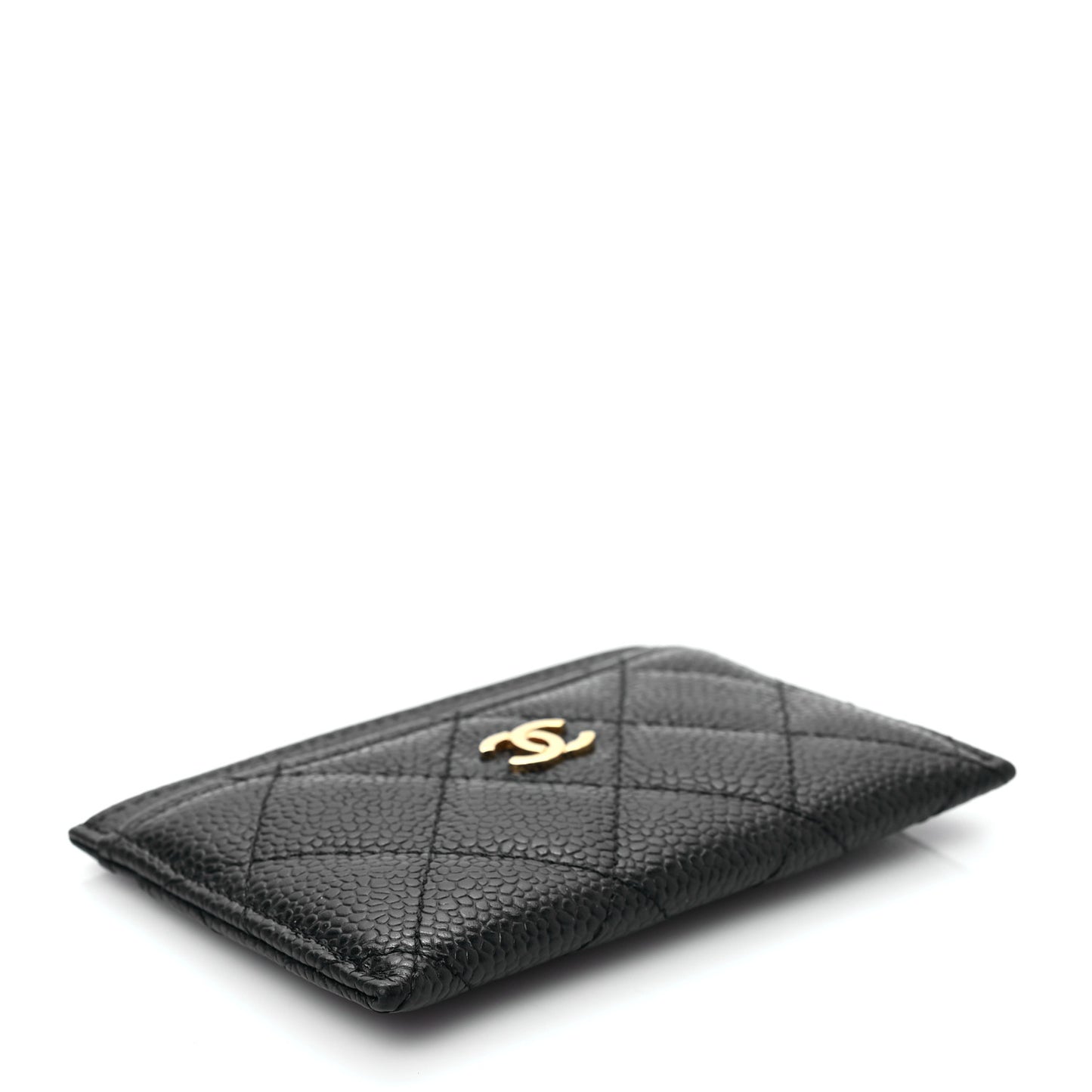 Caviar Quilted Card Holder Black
