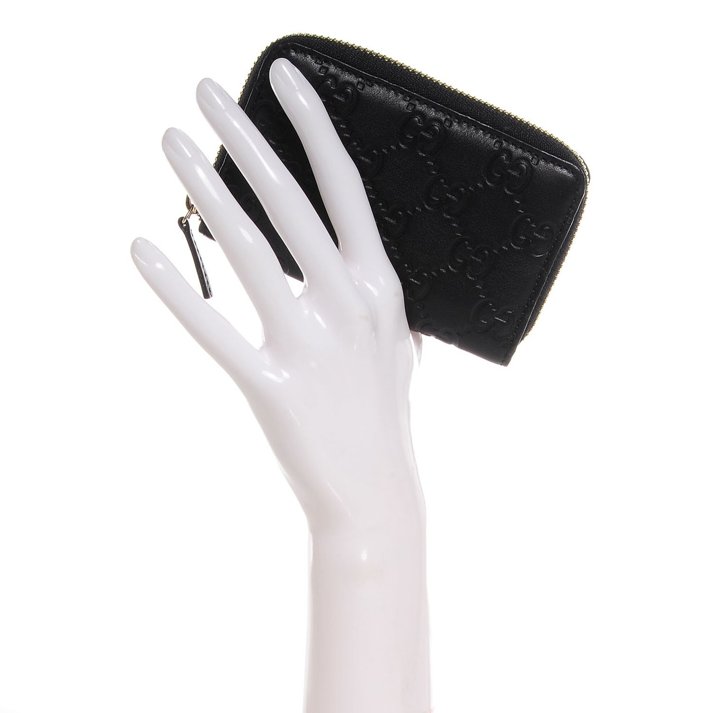 Guccissima Zip Around Card Case Black