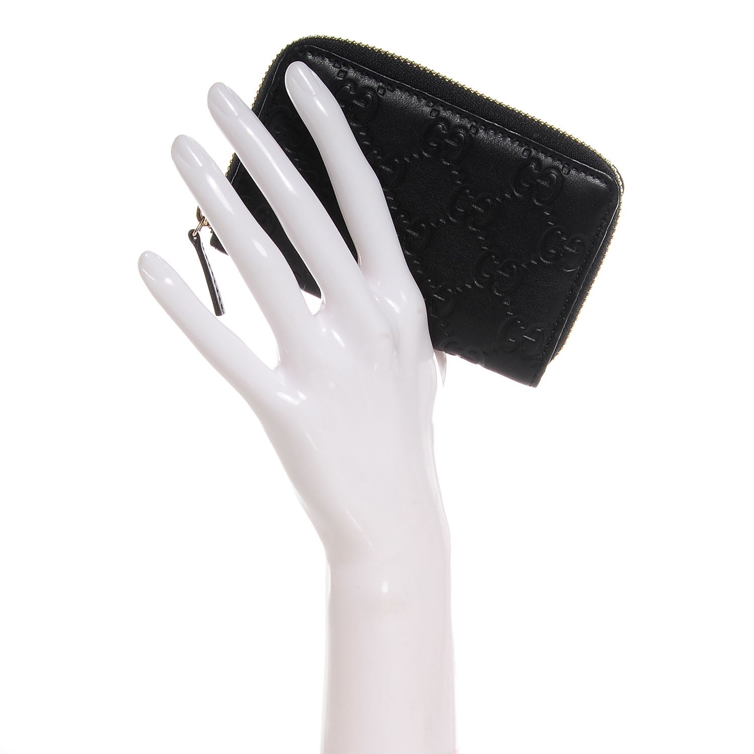 Gucci Guccissima Zip Around Card Case Black 2 of 7