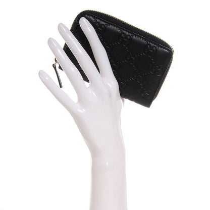 Gucci Guccissima Zip Around Card Case Black 2 of 7