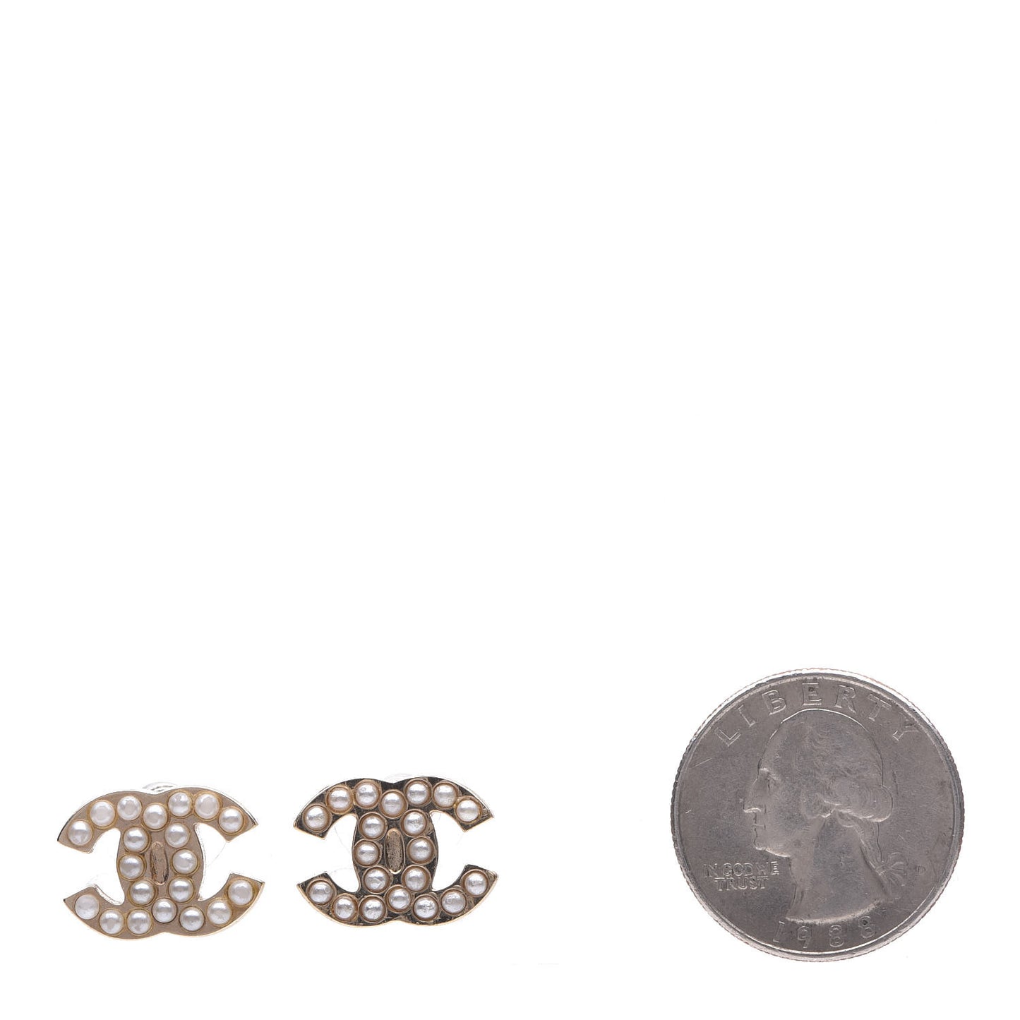 Pearl CC Earrings Gold