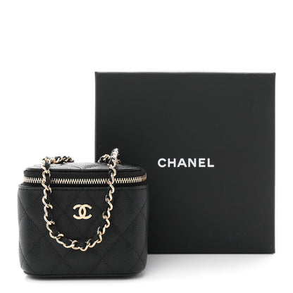 Chanel Caviar Quilted Mini Vanity Case With Chain Black 11 of 11