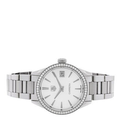 Tag Heuer Stainless Steel Diamond Bezel Mother of Pearl 32mm Carrera Lady Quartz Watch WAR1315-0 2 of 5