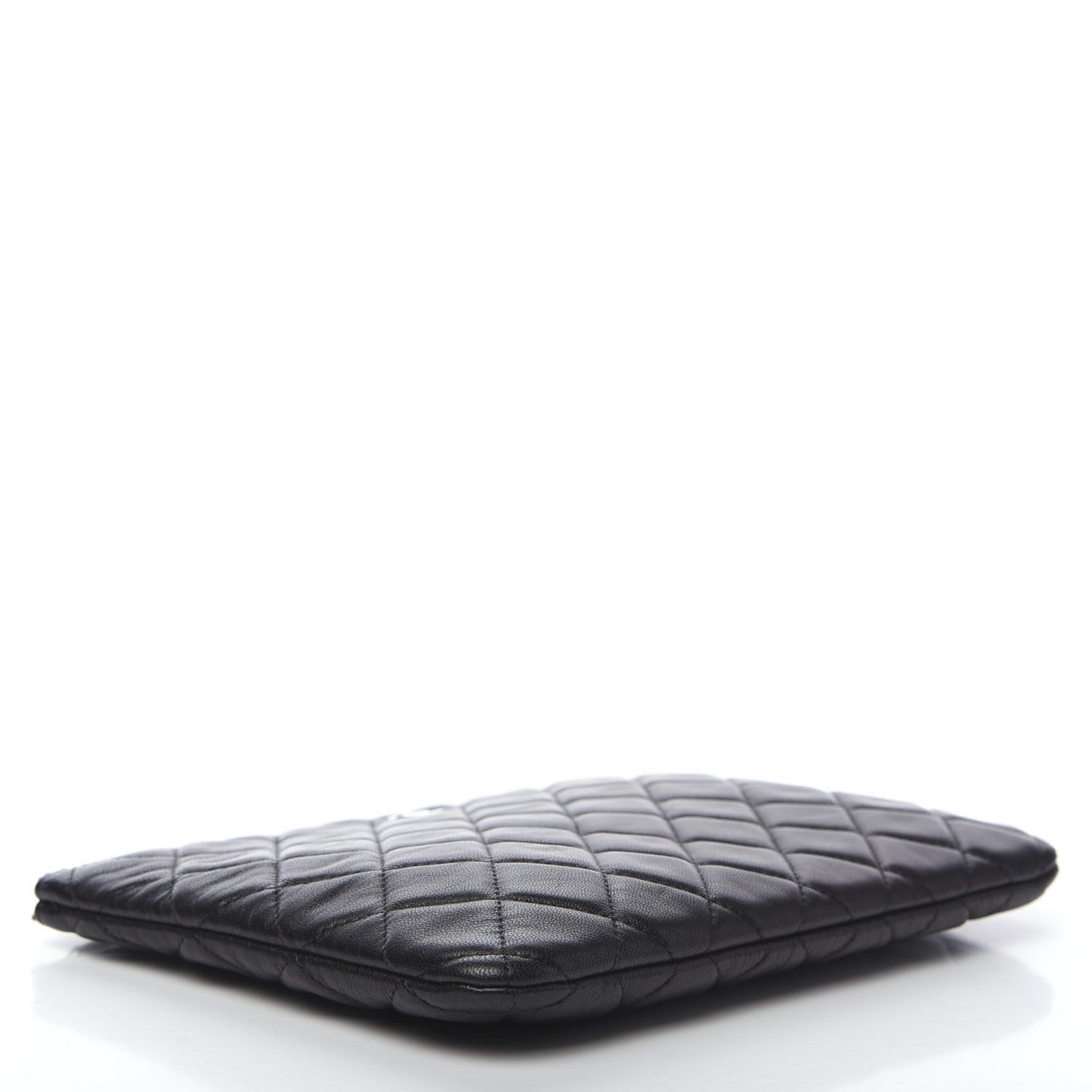 Lambskin Quilted Medium Cosmetic Case Black