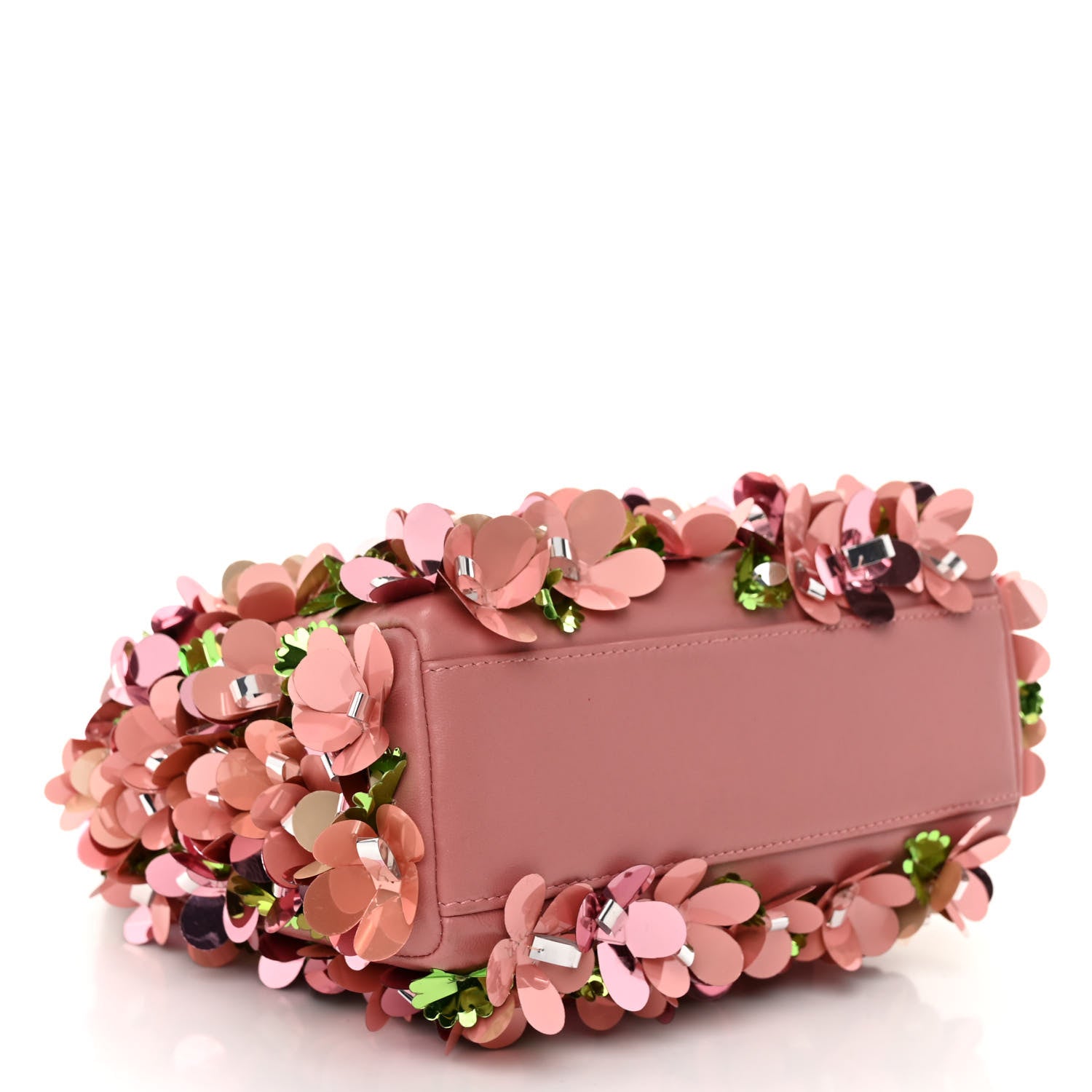 Christian Dior Calfskin Flower Charm Embellished Mini Lady Dior Pink 4 of 9