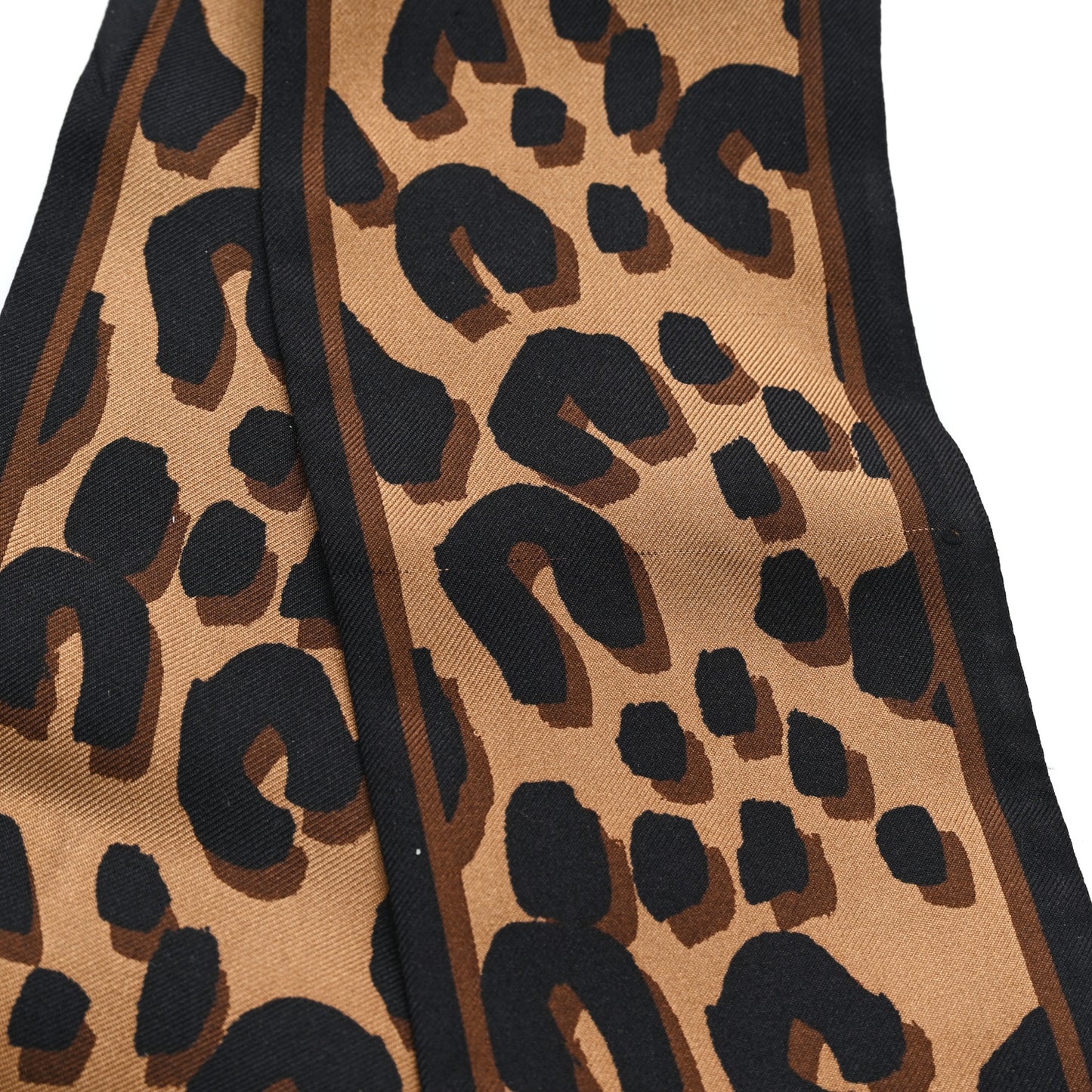 Silk Leopard Bandeau Scarf Marron