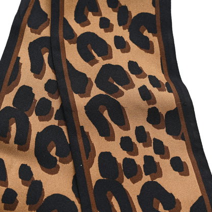 Louis Vuitton Silk Leopard Bandeau Scarf Marron 4 of 4