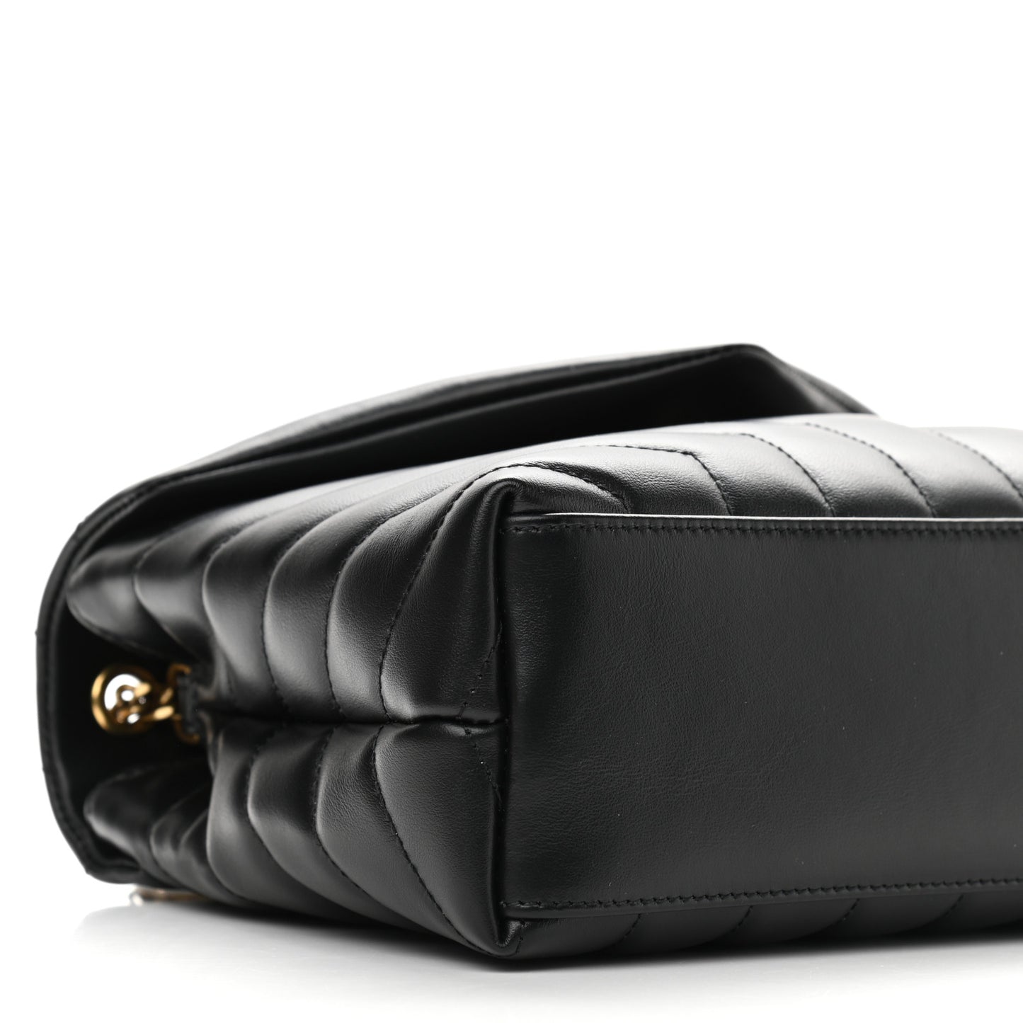 Calfskin Y Quilted Monogram Small Loulou Chain Satchel Black