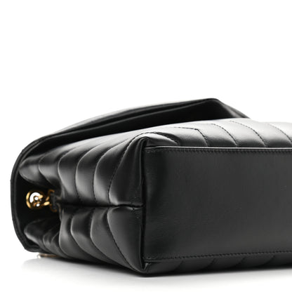 Saint Laurent Calfskin Y Quilted Monogram Small Loulou Chain Satchel Black 9 of 10