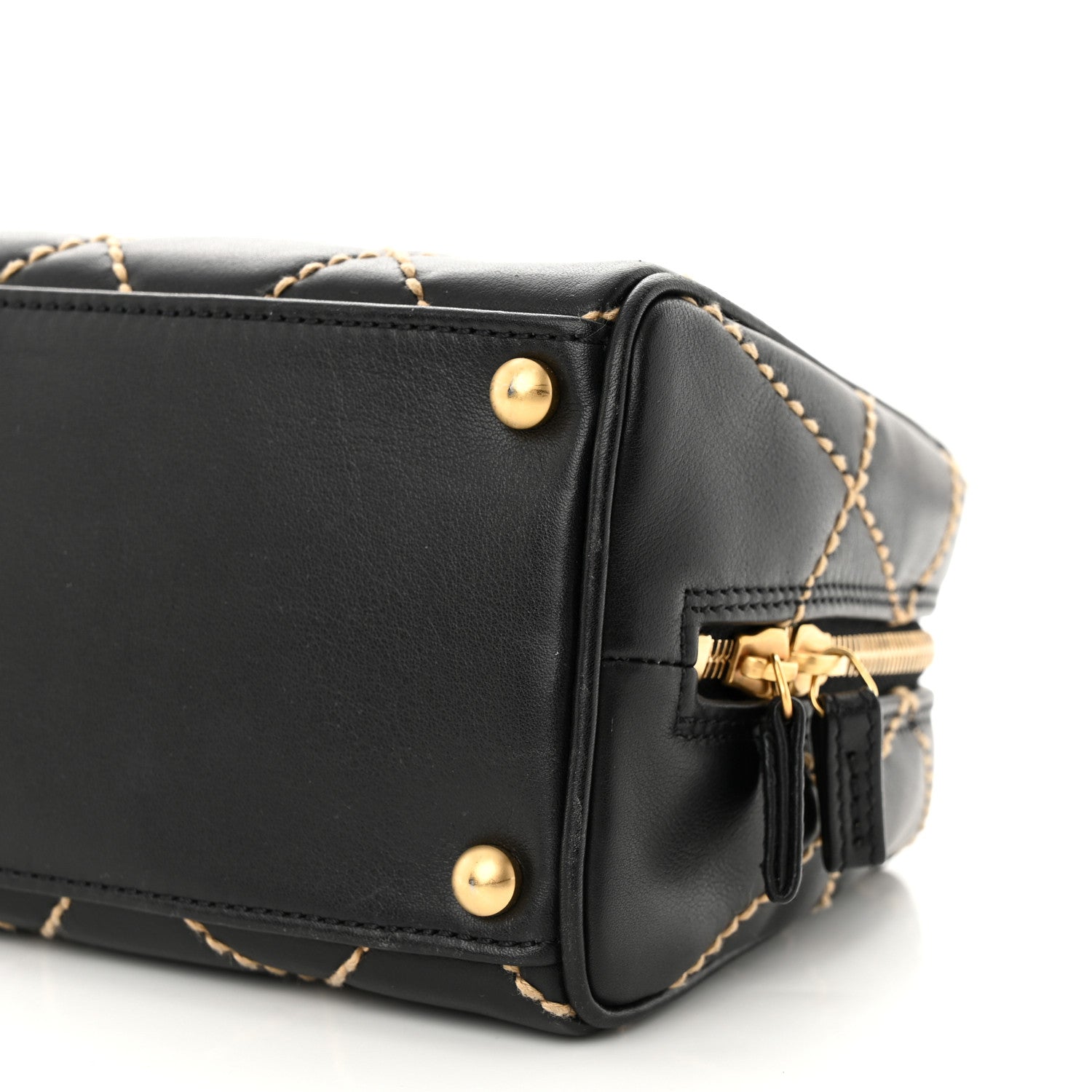 Chanel Calfskin Wild Stitch Chain Bag Black 10 of 10