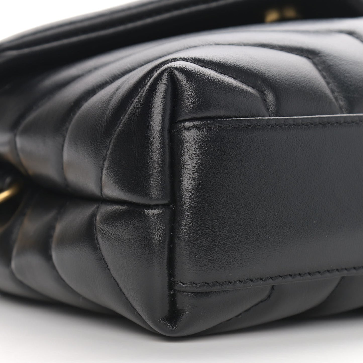 Calfskin Y Quilted Monogram Toy Loulou Crossbody Bag Black