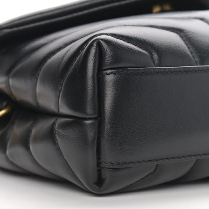 Saint Laurent Calfskin Y Quilted Monogram Toy Loulou Crossbody Bag Black 7 of 8