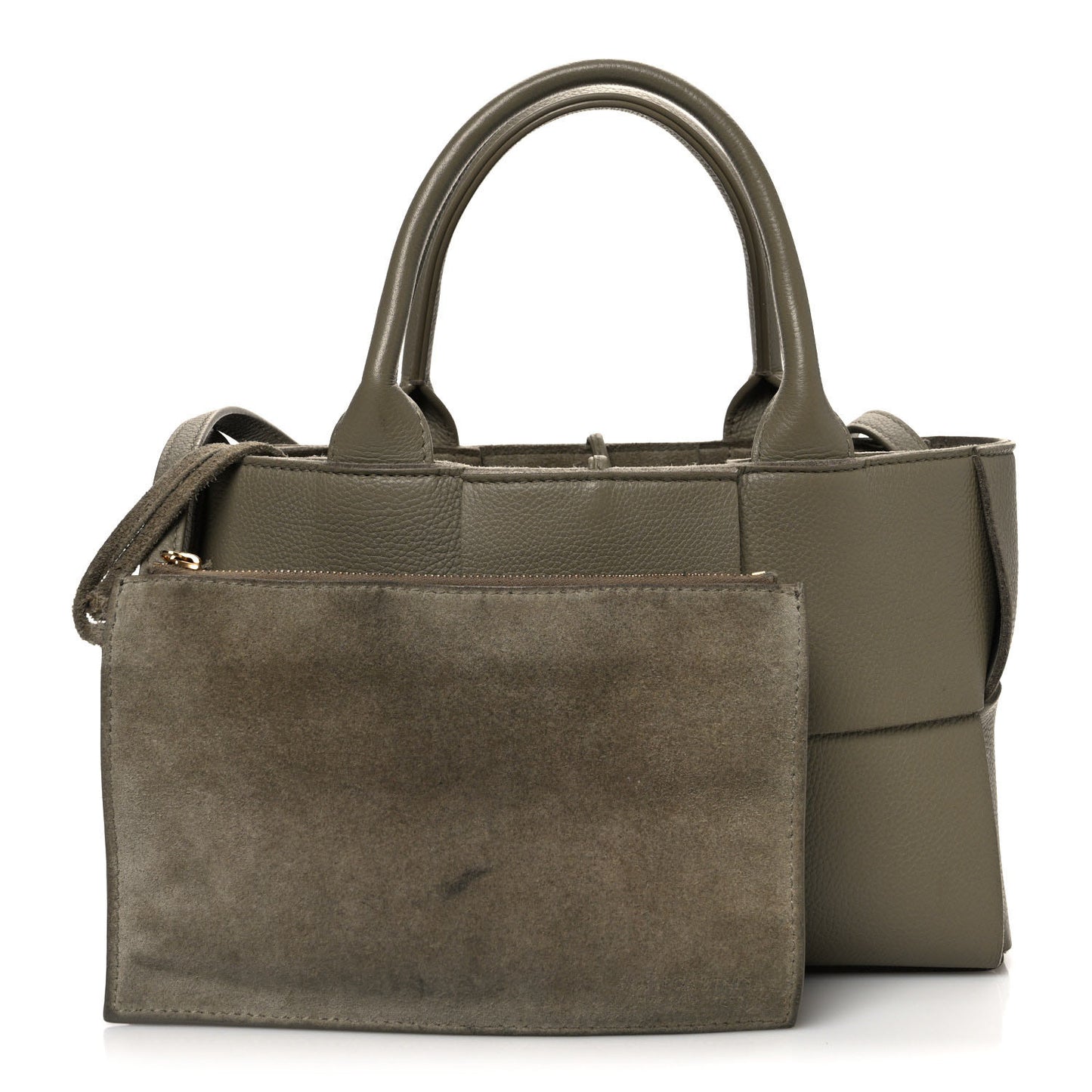 Nappa Maxi Intreccio Mini Arco Tote Taupe Grey