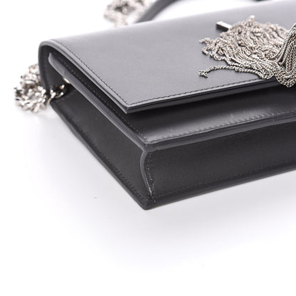Saint Laurent Smooth Calfskin Classic Monogram Kate Tassel Chain Wallet Asphalt 7 of 10