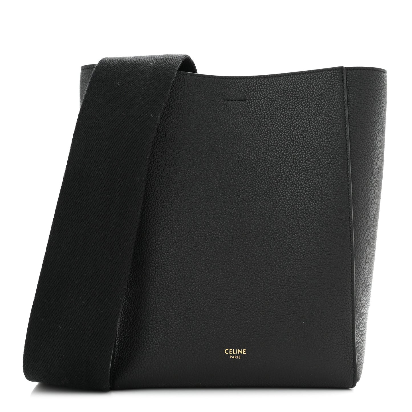 Soft Grained Calfskin Small Sangle Bucket Bag Black