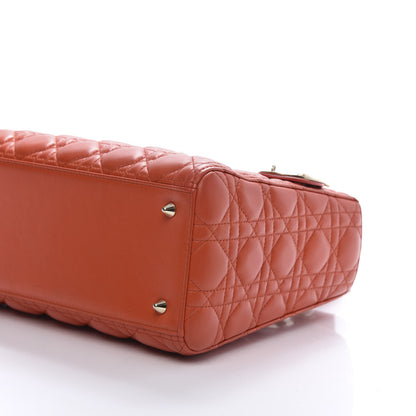 Christian Dior Lambskin Cannage Medium Lady Dior Orange 7 of 17