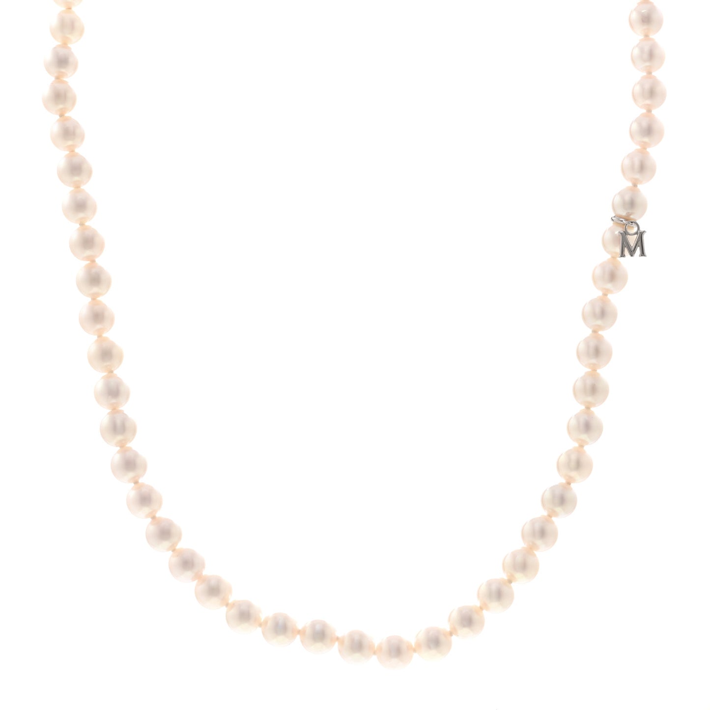 18K White Gold Akoya Cultured Pearl 6-6.5mm Strand Necklace 16"
