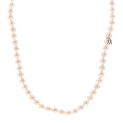 Mikimoto 18K White Gold Akoya Cultured Pearl 6-6.5mm Strand Necklace 16" 1 of 6