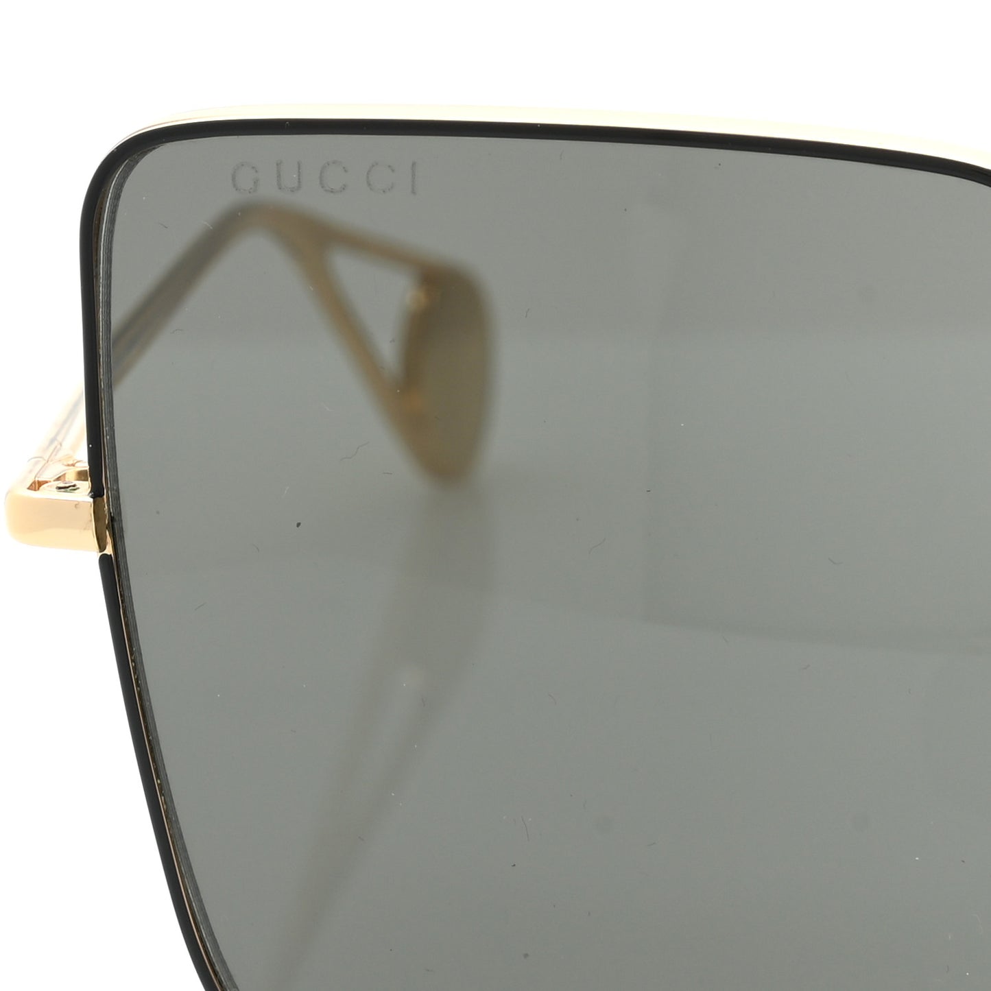 Square Frame GG0436S Sunglasses Black Gold