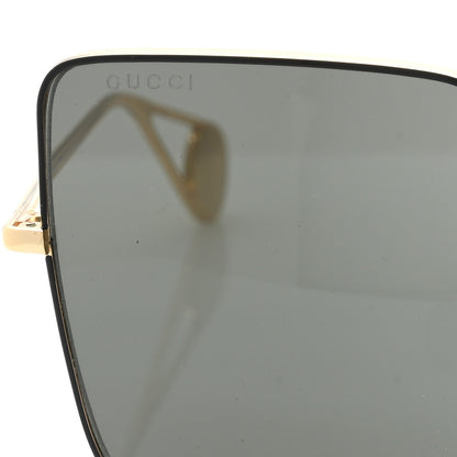Gucci Square Frame GG0436S Sunglasses Black Gold 5 of 8